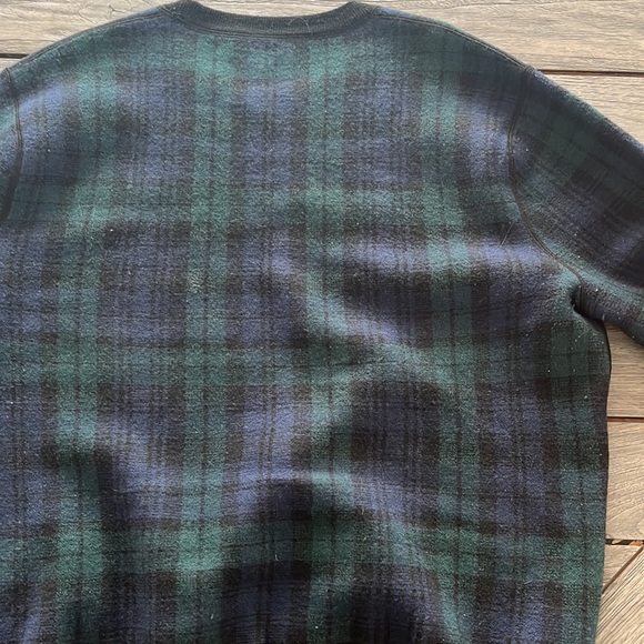 J CREW BLACKWATCH PLAID 100% MERINO WOOL MENS CREW NECK SWEATER IN XL - Picture 5 of 7